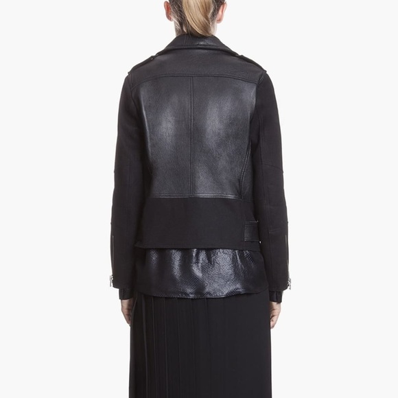 Sandro Combo Leather Wool Moto jacket - Picture 8 of 10